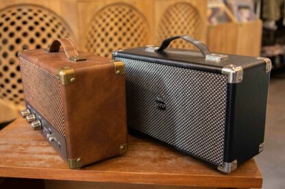 Enceinte GPO bluetooth vintage noir – Image 2