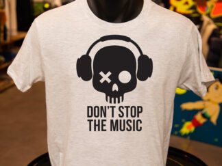 T-shirt gris col rond "Don't Stop The Music"