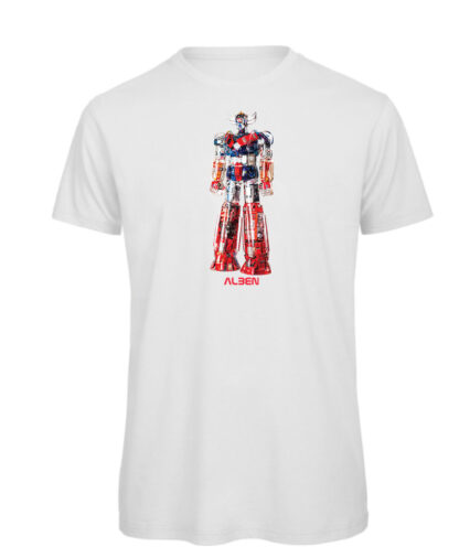 Tee-shirt blanc Goldorak rouge collection ALBENXUp Arty