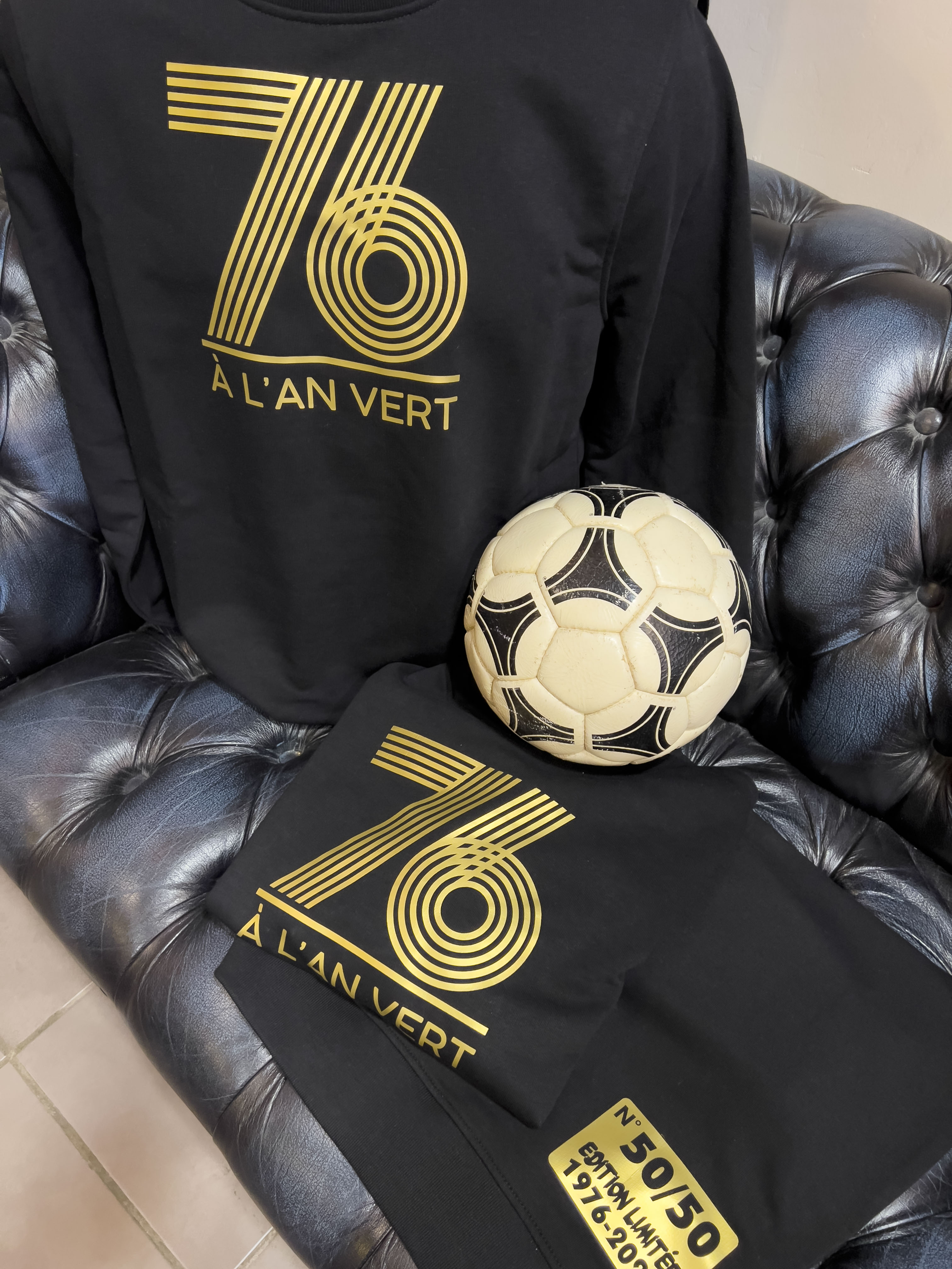Sweat-shirt collector "L'An Vert" noir et or édition 50ème anniversaire