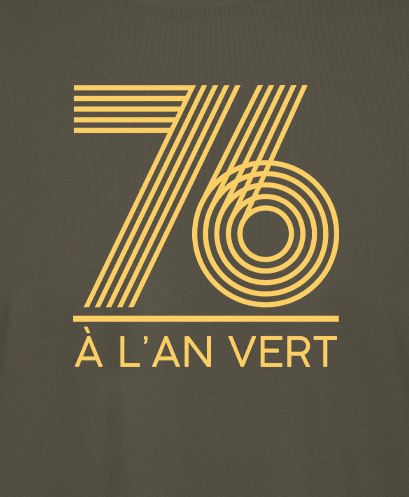 T-Shirt col rond « 76 L'an Vert » doré en série limitée numérotée – Image 2