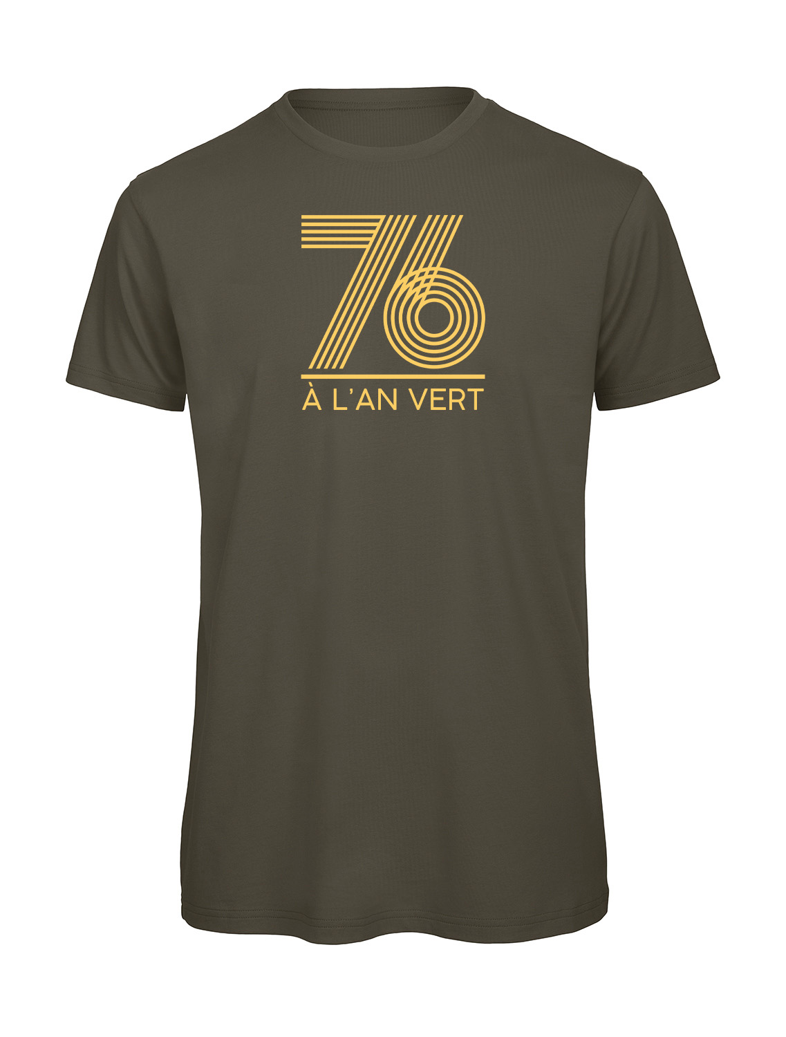T-Shirt col rond « 76 L'an Vert » doré en série limitée numérotée